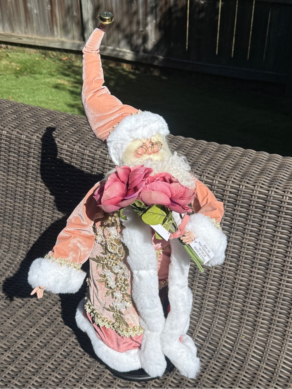 Frontgate Blushing Berries Santa - 28” - NWT